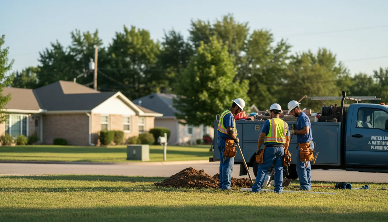 Residential water line and bathroom plumbing service in Myerstown, PA